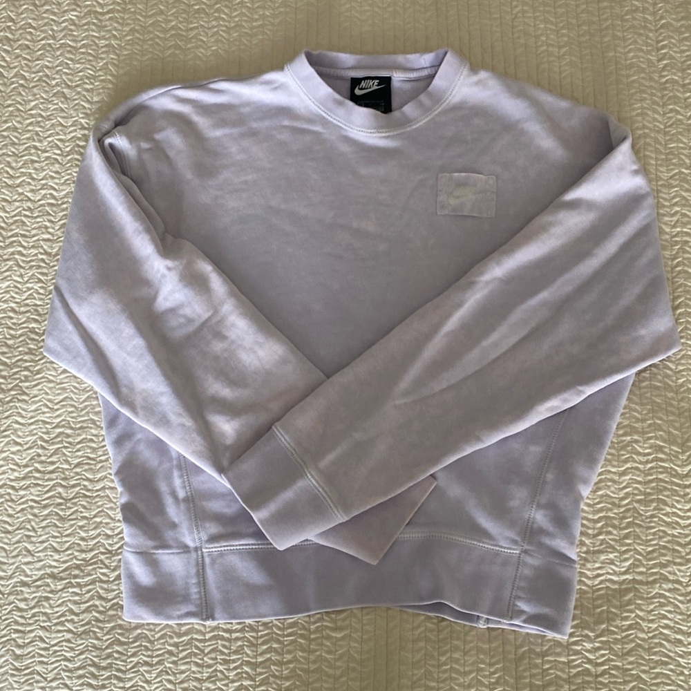 Nike Girls, Vintage-style sweat cropped sweatshirt, size S, light purple